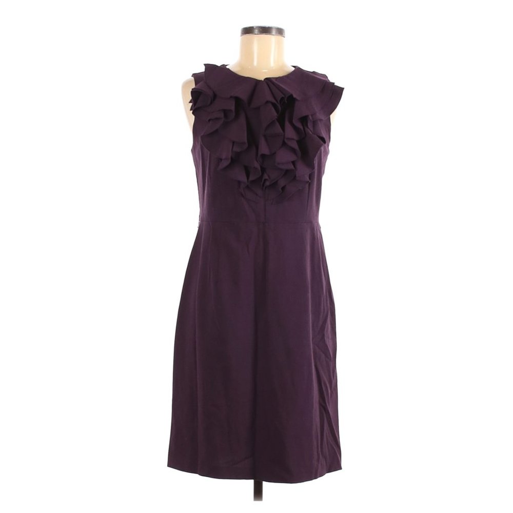 Emma & Michele Purple Ruffle Sheath Dress Work Pro - Picture 1 of 2